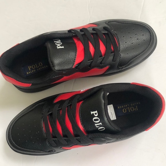 Polo Ralph Lauren Women's Black & Red Shoes SZ 4.5 - Picture 3 of 8
